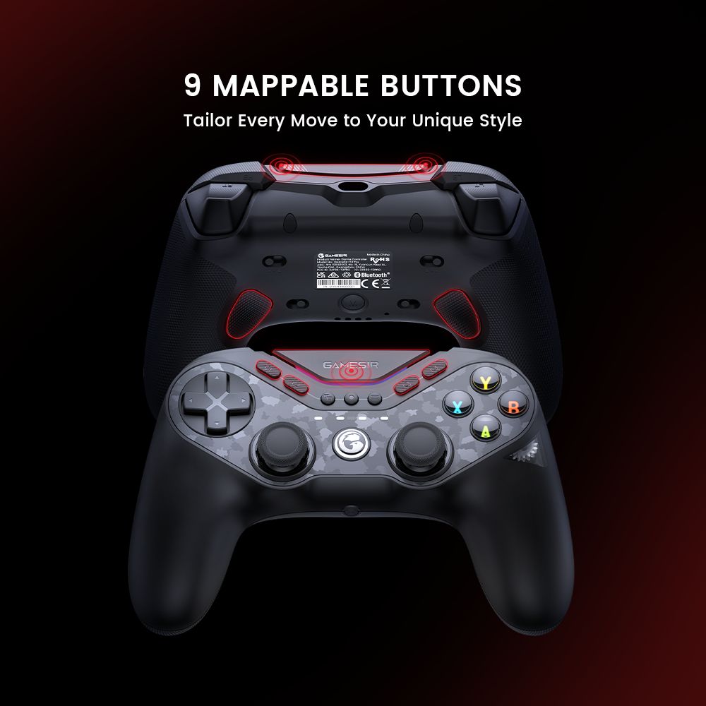 GameSir Tarantula Pro zwart, achterzijde van controller