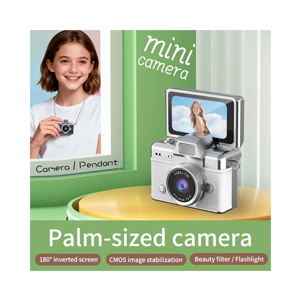 Mini retro thumb camera met 1,47 inch klapscherm – HD digitale camera met video-opname – Wit