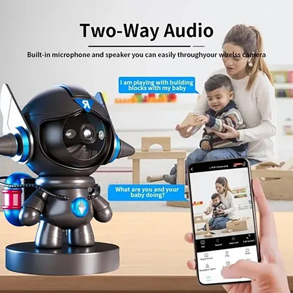 Indoor WiFi Robotcamera 1080P met Nachtzicht, Bewegingsdetectie en 2‑weg Audio