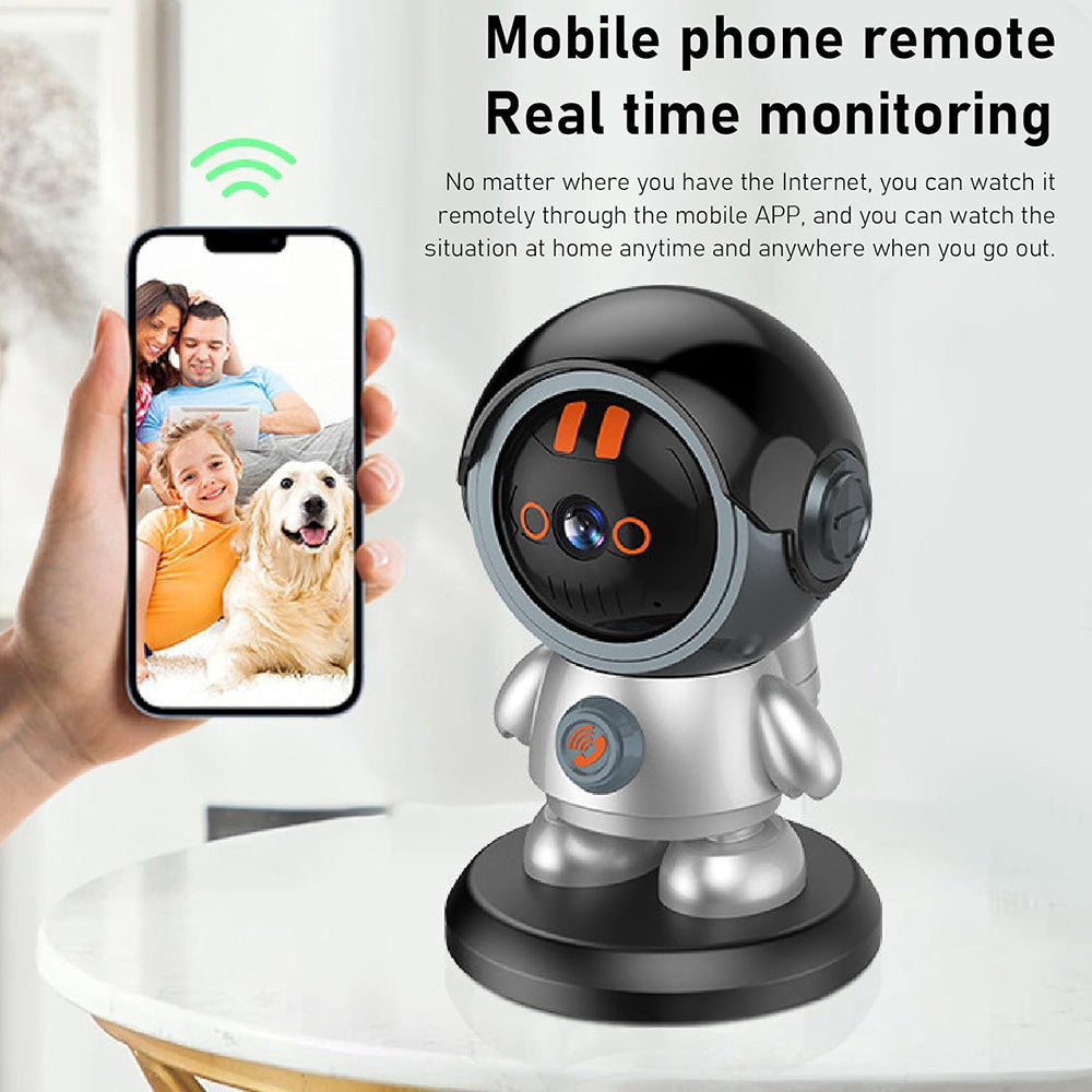 Indoor WiFi Robotcamera 1080P met Nachtzicht, Bewegingsdetectie en 2‑weg Audio