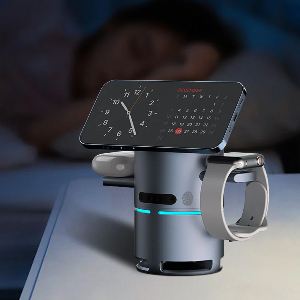 Magnetische 3‑in‑1 draadloze oplader met Bluetooth‑speaker