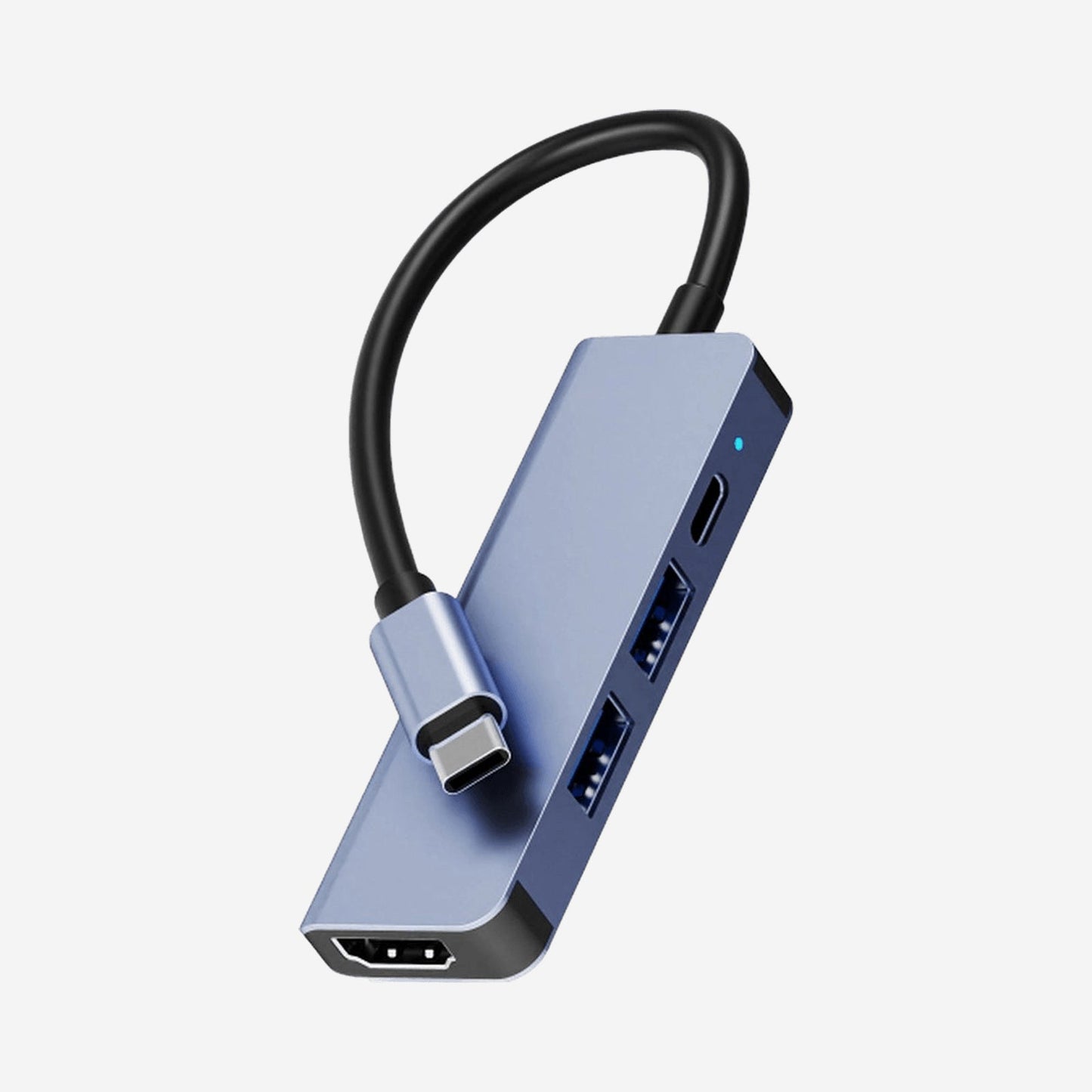 USB-C Adapter 4-in-1 met HDTV, USB 3.0 en PD - Type-C Hub HDMI 4K - Space Grey