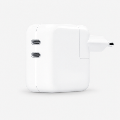 USB-C Lichtnetadapter 35W | Twee poorten | Wit