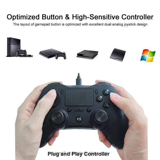 MINGPIN P912W bedrade gamecontroller zwart – detailaanzicht