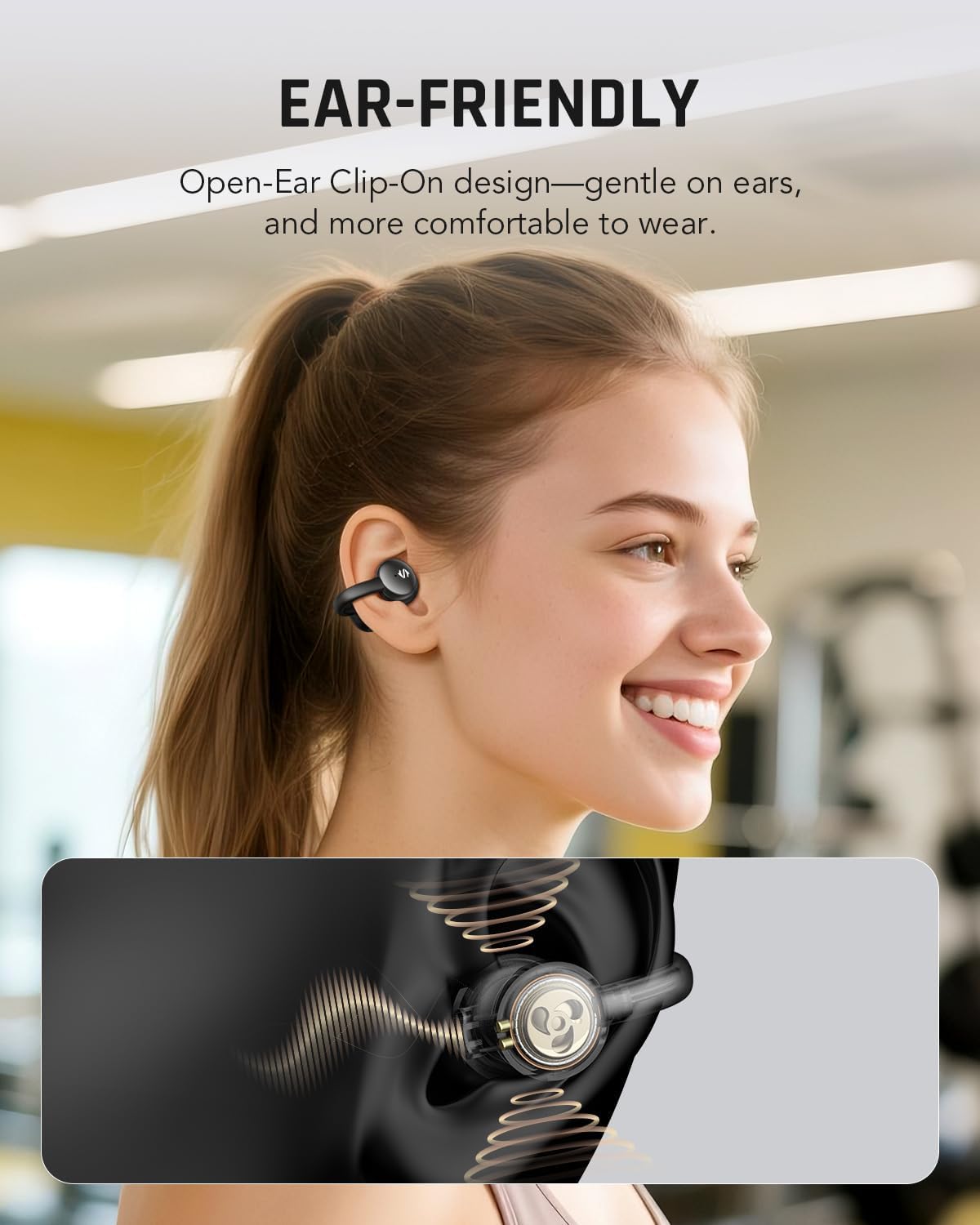 Black Shark T19 open-ear oordopjes zwart – productaanzicht 2