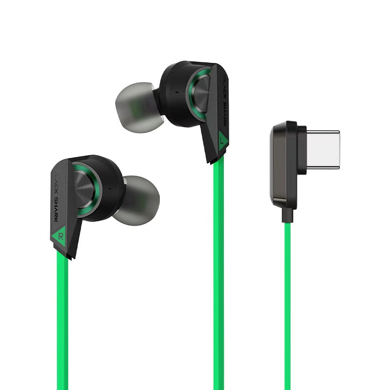 Black Shark USB C gaming oordopjes groen – productfoto leverancier