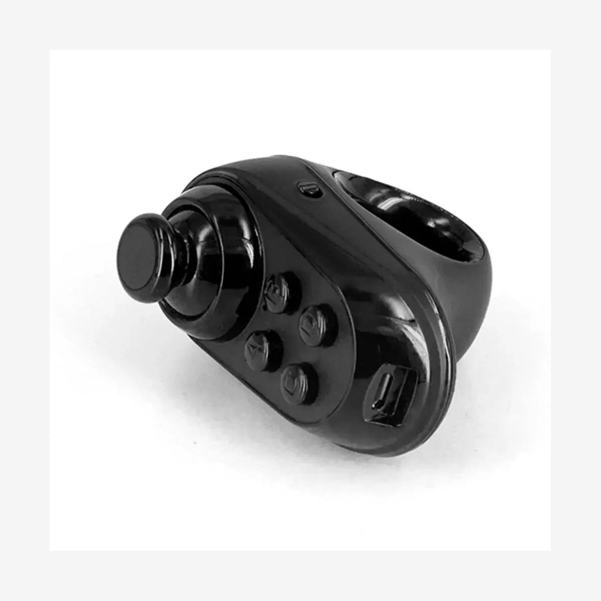 R1 Bluetooth-ringcontroller zwart, schuin vooraanzicht
