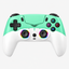 Tweekleurige gamecontroller groen wit – voorkant