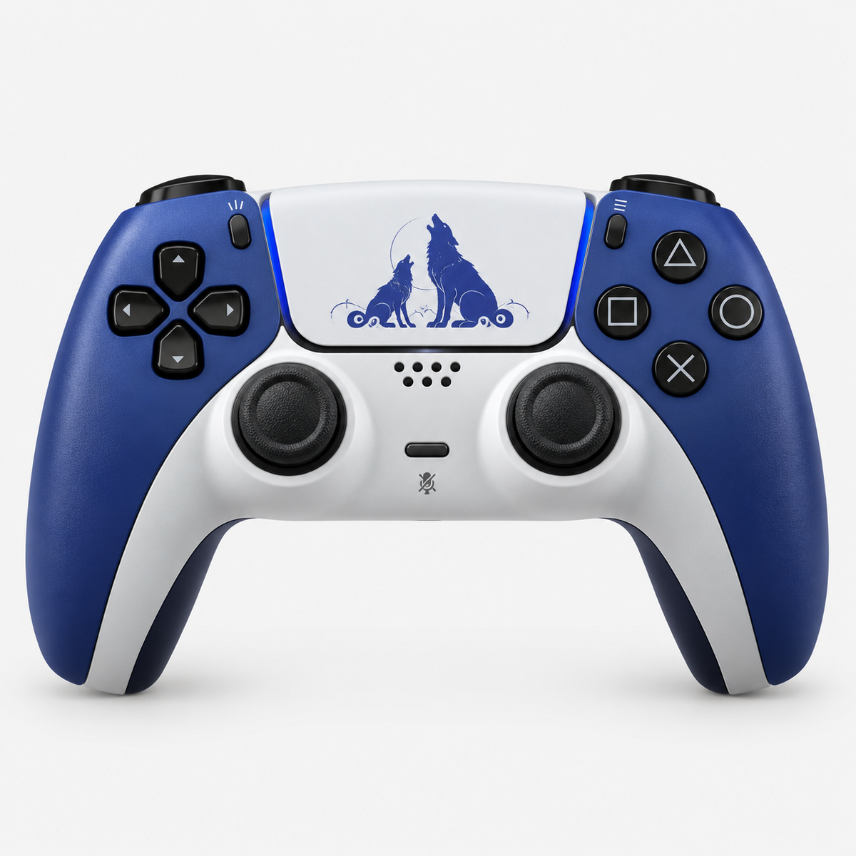 Controller voor PS5 Wit met blauwe print
