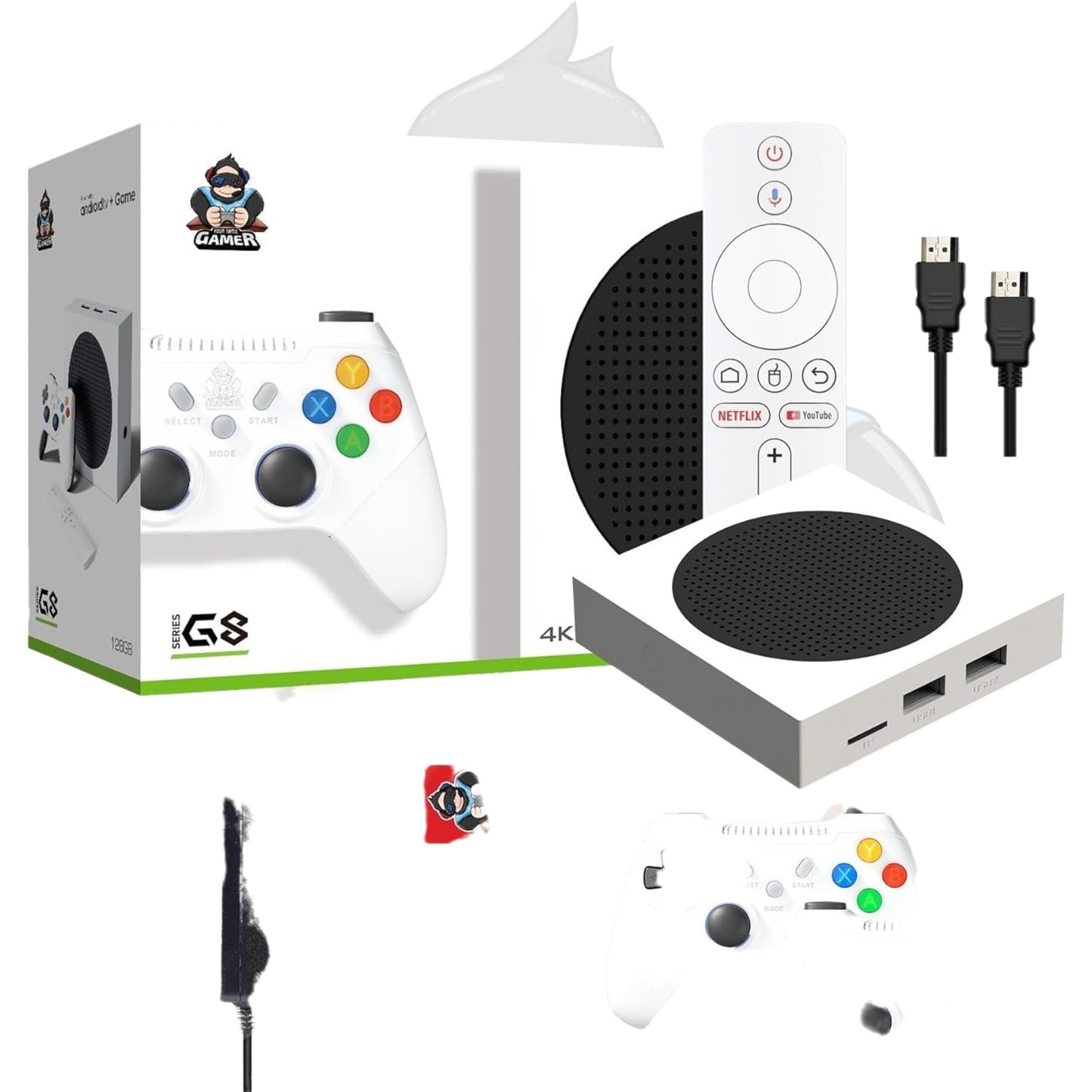 G8 Game Box 4K HD TV Spelconsole met Retro Games en Draadloze Controller 128GB 69000 Games