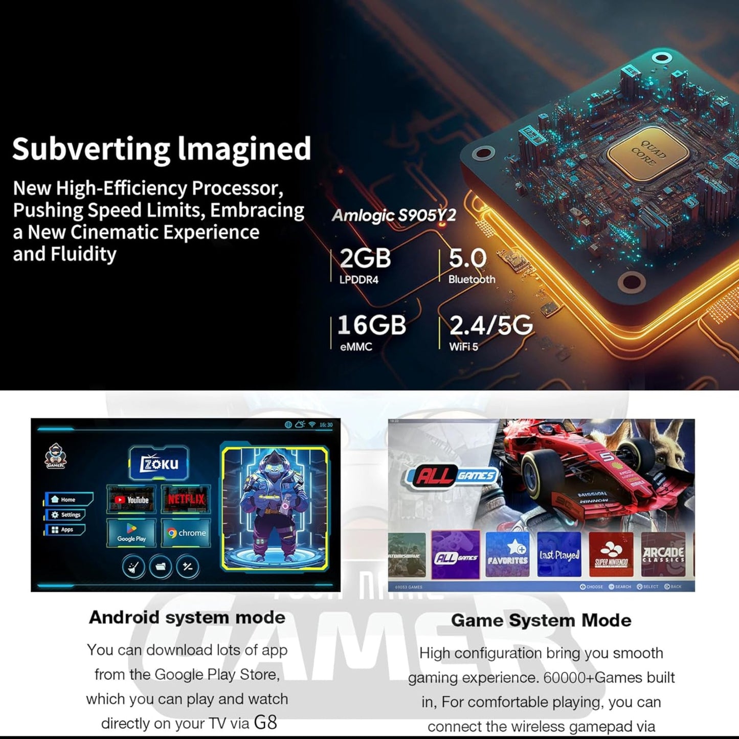 G8 Game Box 4K HD TV Spelconsole met Retro Games en Draadloze Controller 128GB 69000 Games