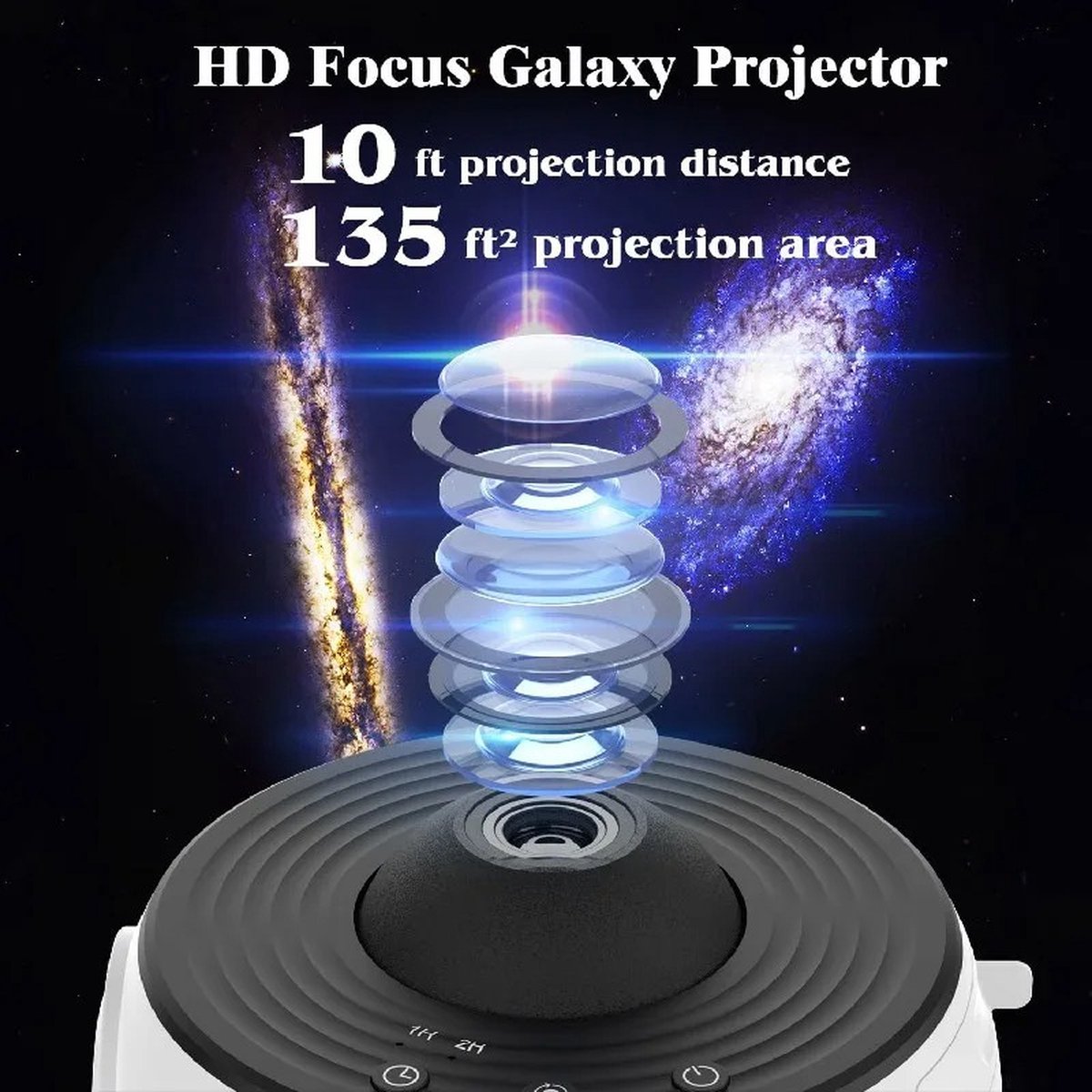 360 Graden Galaxy Sterrenhemel Projector Nachtlampje met Timer en 12 Lichtscènes