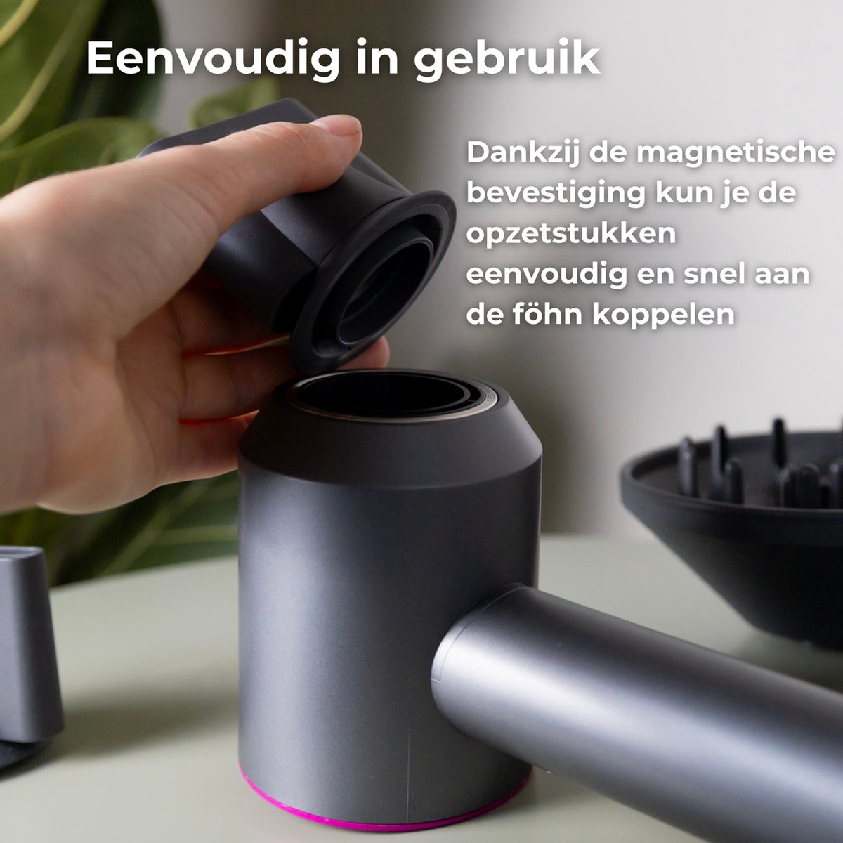 Professionele Krachtige Föhn Supersonic Haardroger met 5 opzetstukken 1600W
