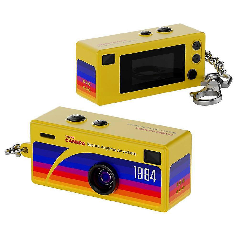 Mini Duim Camera Rugzak Charm - 1080p HD Foto's - 0.96inch Scherm - 40MP - Geel