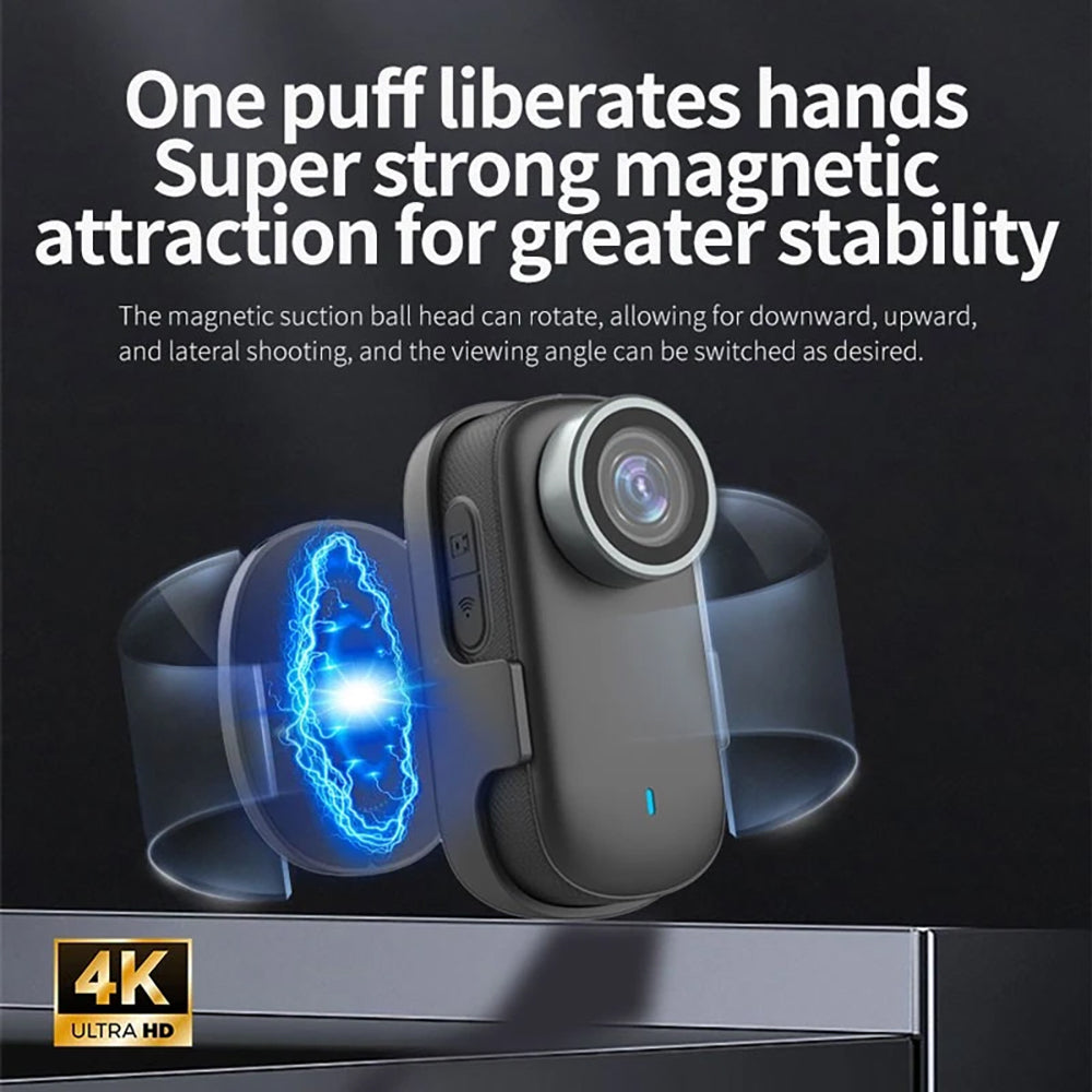 4K Mini WiFi Action Camera Draagbare Bodycam met 4K Ultra HD WiFi en Magnetische Mount
