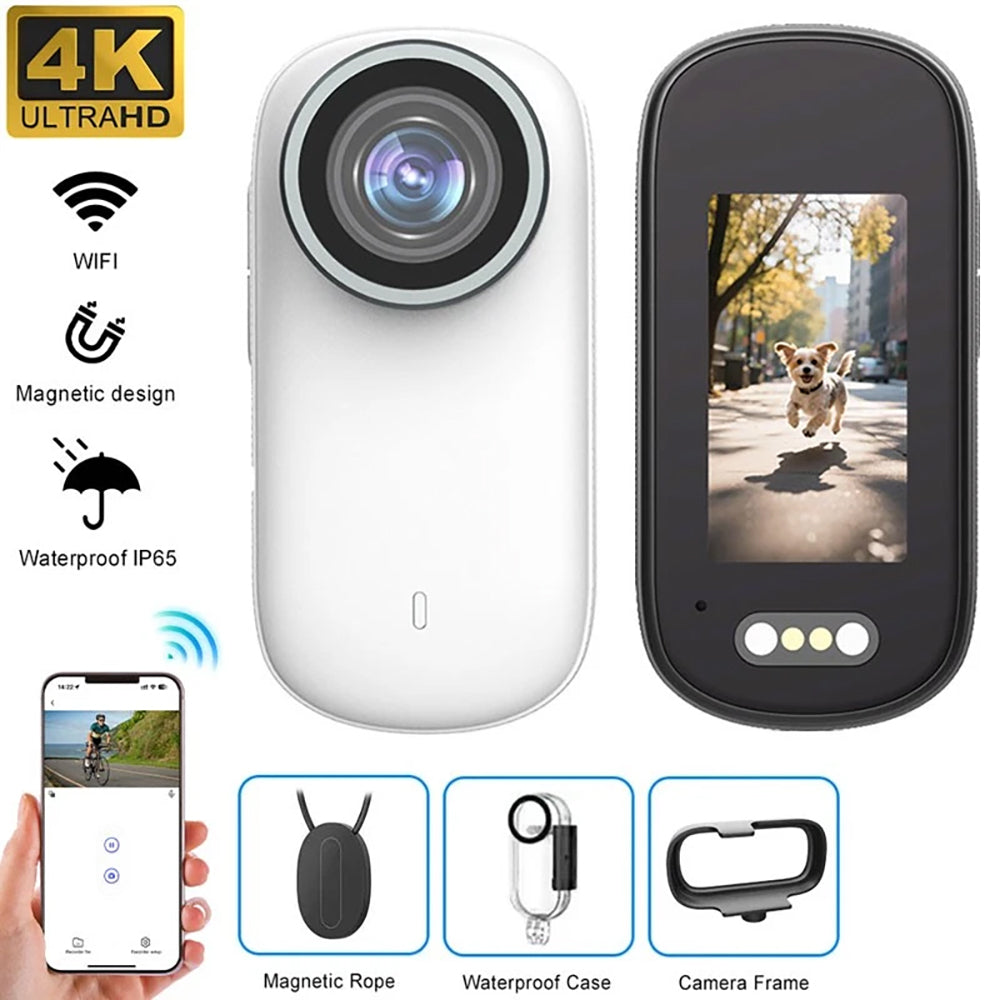 4K Mini WiFi Action Camera M11 – Draagbare POV Bodycam – Waterproof & WiFi – wit
