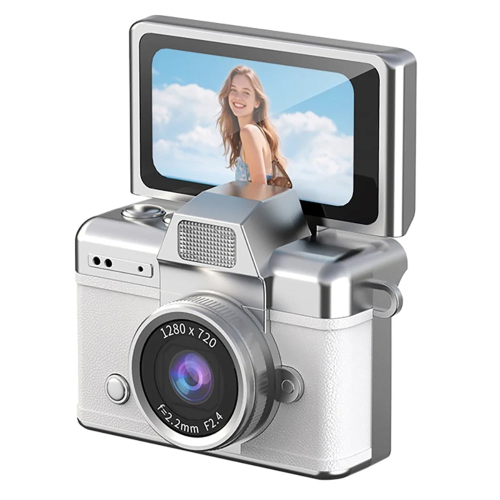 Mini retro thumb camera met 1,47 inch klapscherm – HD digitale camera met video-opname  – Wit