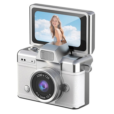 Mini retro thumb camera met 1,47 inch klapscherm – HD digitale camera met video-opname  – Wit