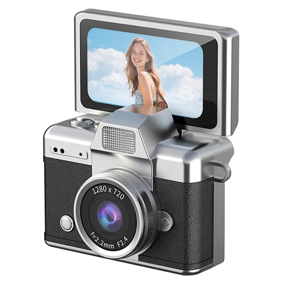 Mini retro thumb camera met 1,47 inch klapscherm – HD digitale camera met video-opname  –  Zwart