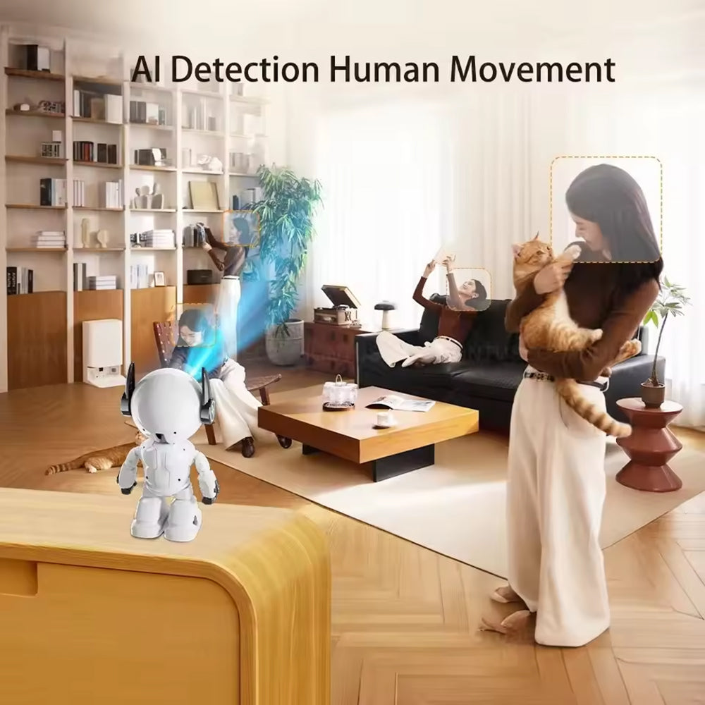 Robot Wifi 5MP Indoor Beveiligingscamera met Nachtzicht, Auto Tracking & Babyfoonfunctie
