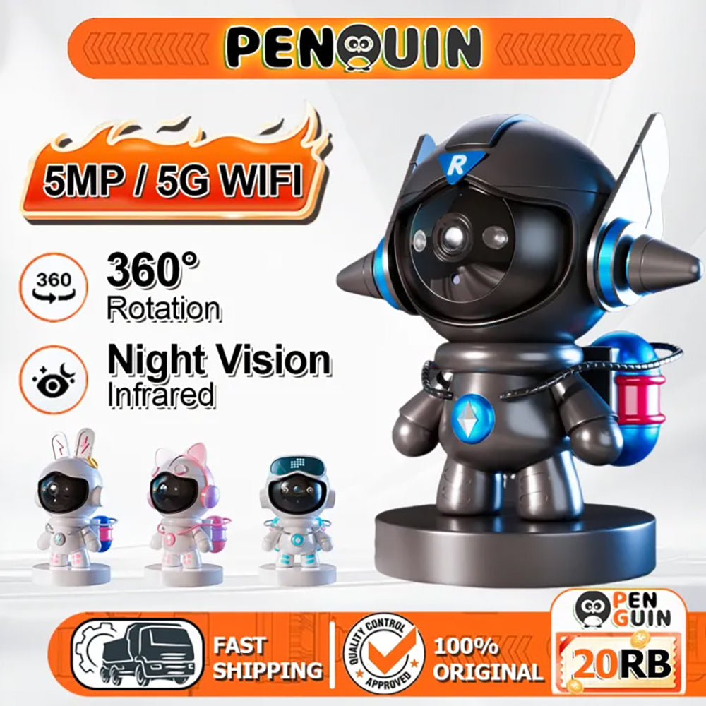 Indoor WiFi Robotcamera 1080P met Nachtzicht, Bewegingsdetectie en 2‑weg Audio