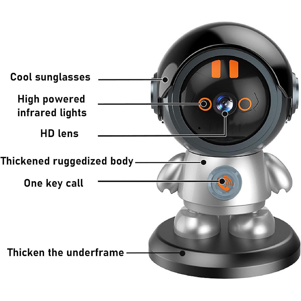 Indoor WiFi Robotcamera 1080P met Nachtzicht, Bewegingsdetectie en 2‑weg Audio
