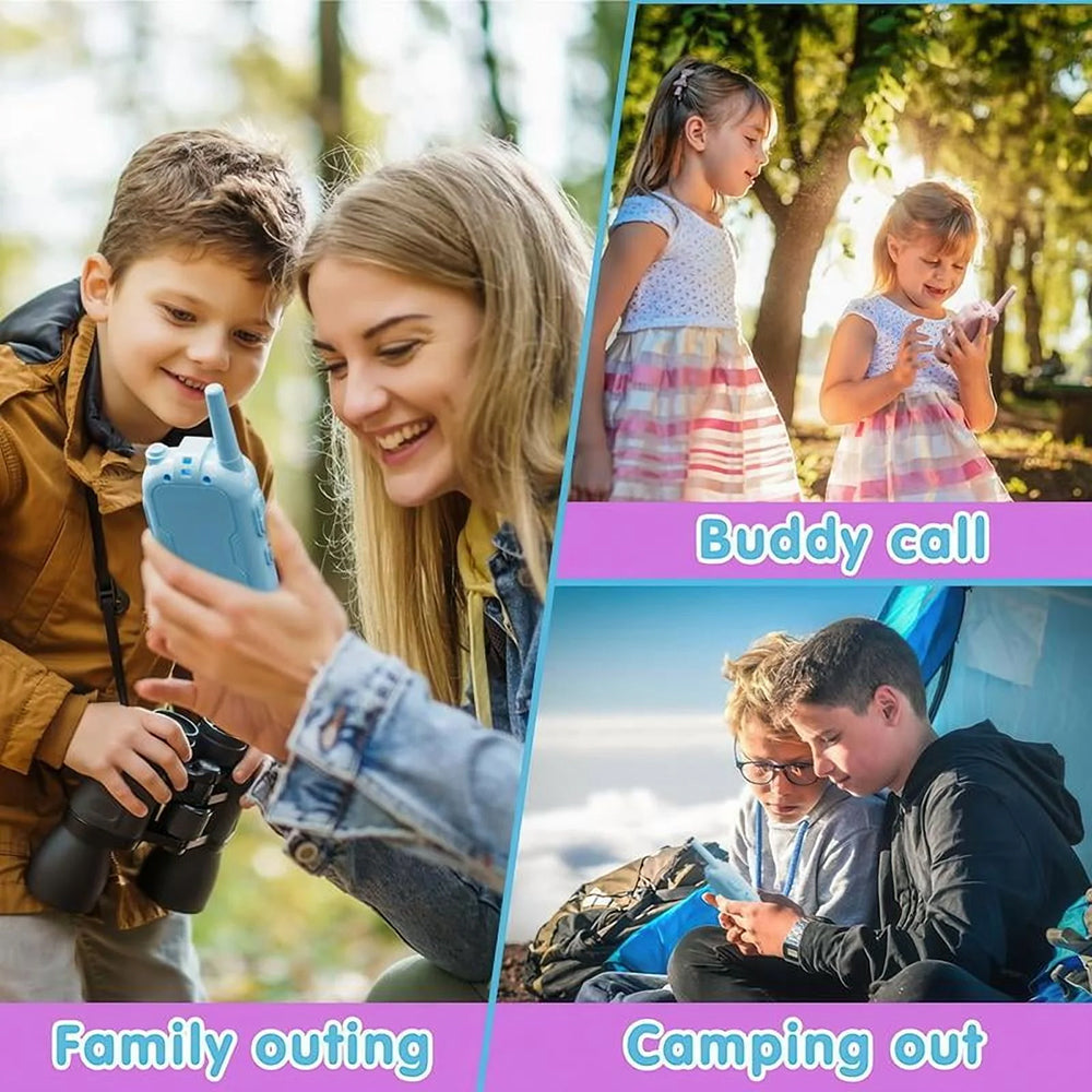 Kinder video‑walkie‑talkies – 2‑pack, lange afstand, met camera, ideaal voor kinderen van 3–12 jaar, perfect voor binnen- en buitenspelen