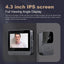 Draadloze slimme video deurbel met scherm – Full HD camera, 4,3 inch monitor, waterdicht & nachtzicht
