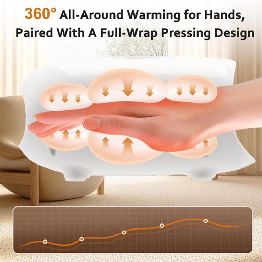 Elektrisch Handmassageapparaat - Touchscreen - 3 Modi - 2-traps Warmte - 5-traps Perslucht - Wit