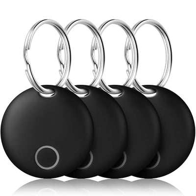 Bluetooth Tracker 4-Pack - Compatibel met Apple Find My - iOS Sleutelvinder - Zwart