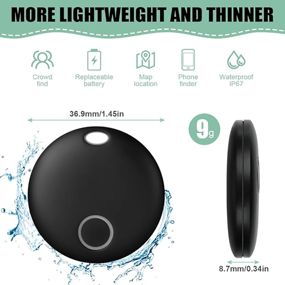 Bluetooth Tracker 4-Pack - Compatibel met Apple Find My - iOS Sleutelvinder - Zwart