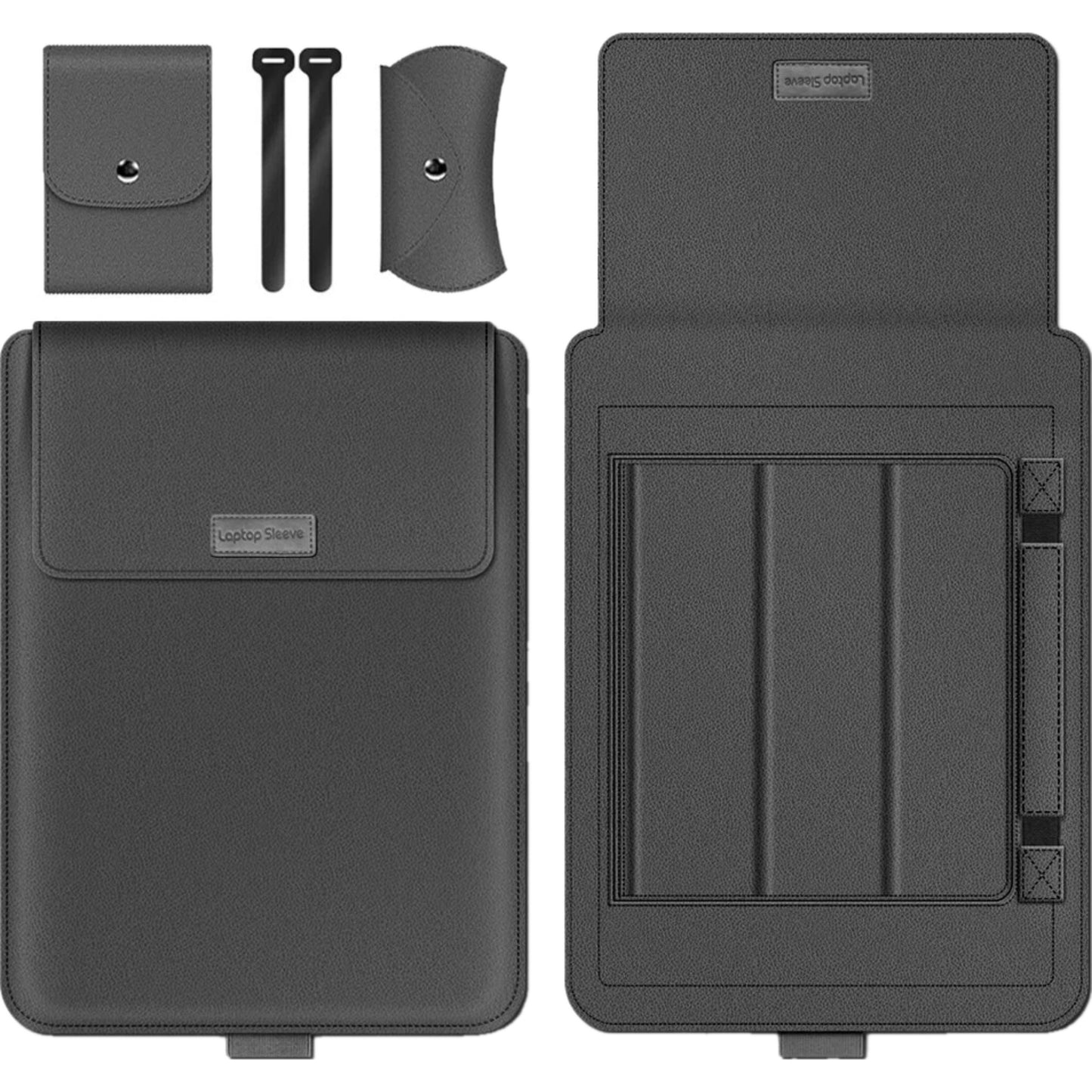 MacBook Sleeve & Accessoire Set Premium Beschermhoes voor MacBook 11 en 12 inch - Zwart