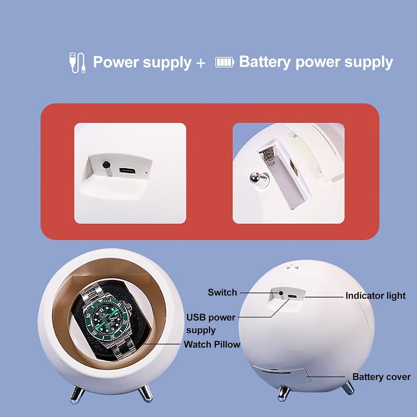 Watch Winder voor Automatische Horloges met Stille Motor