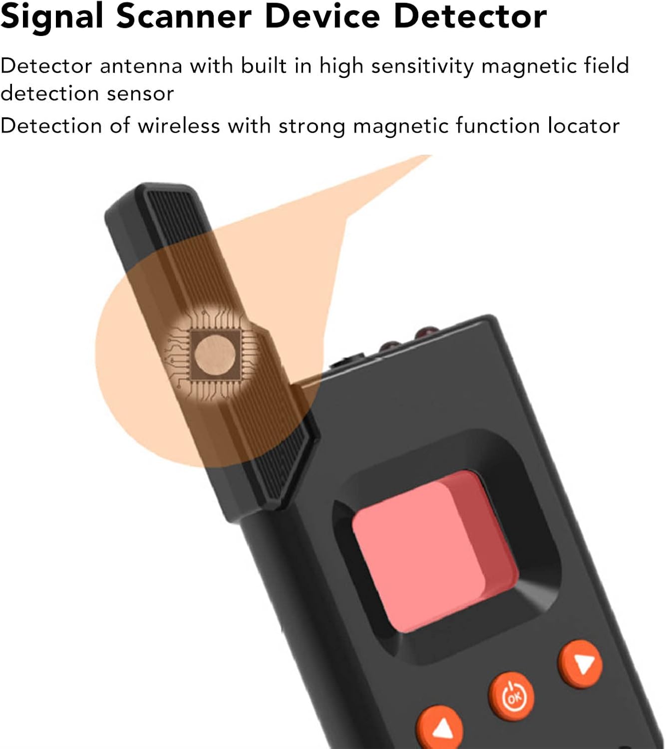 Professionele Draagbare Signaaldetector Anti-Spionage RF en Trillings Scanner met LED-indicator