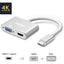 USB-C naar HDMI en VGA Adapter - 2-in-1 Dual Monitor Converter - 4K HDMI + VGA - Space Grey