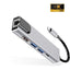 USB-C Hub 5-in-1 Ethernet HDMI USB 3.0 USB-C Docking Station Adapter USB Splitter Grijs Geschikt voor Laptop MacBook en Notebook
