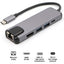 USB-C Hub 5-in-1 Ethernet HDMI USB 3.0 USB-C Docking Station Adapter USB Splitter Grijs Geschikt voor Laptop MacBook en Notebook