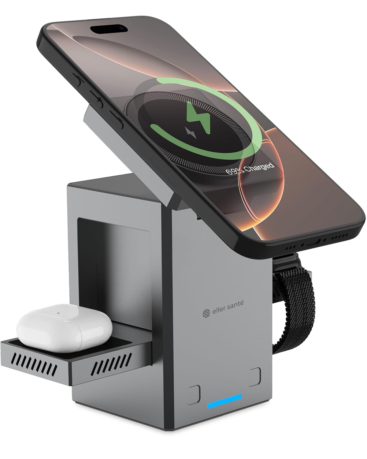 Luxe 3-in-1 Draadloos Oplaadstation Voor iPhone, Apple Watch en AirPods