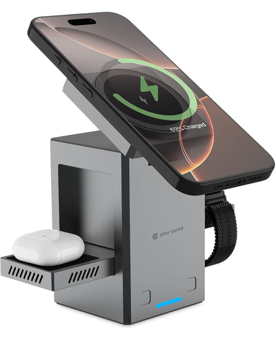 Luxe 3-in-1 Draadloos Oplaadstation Voor iPhone, Apple Watch en AirPods
