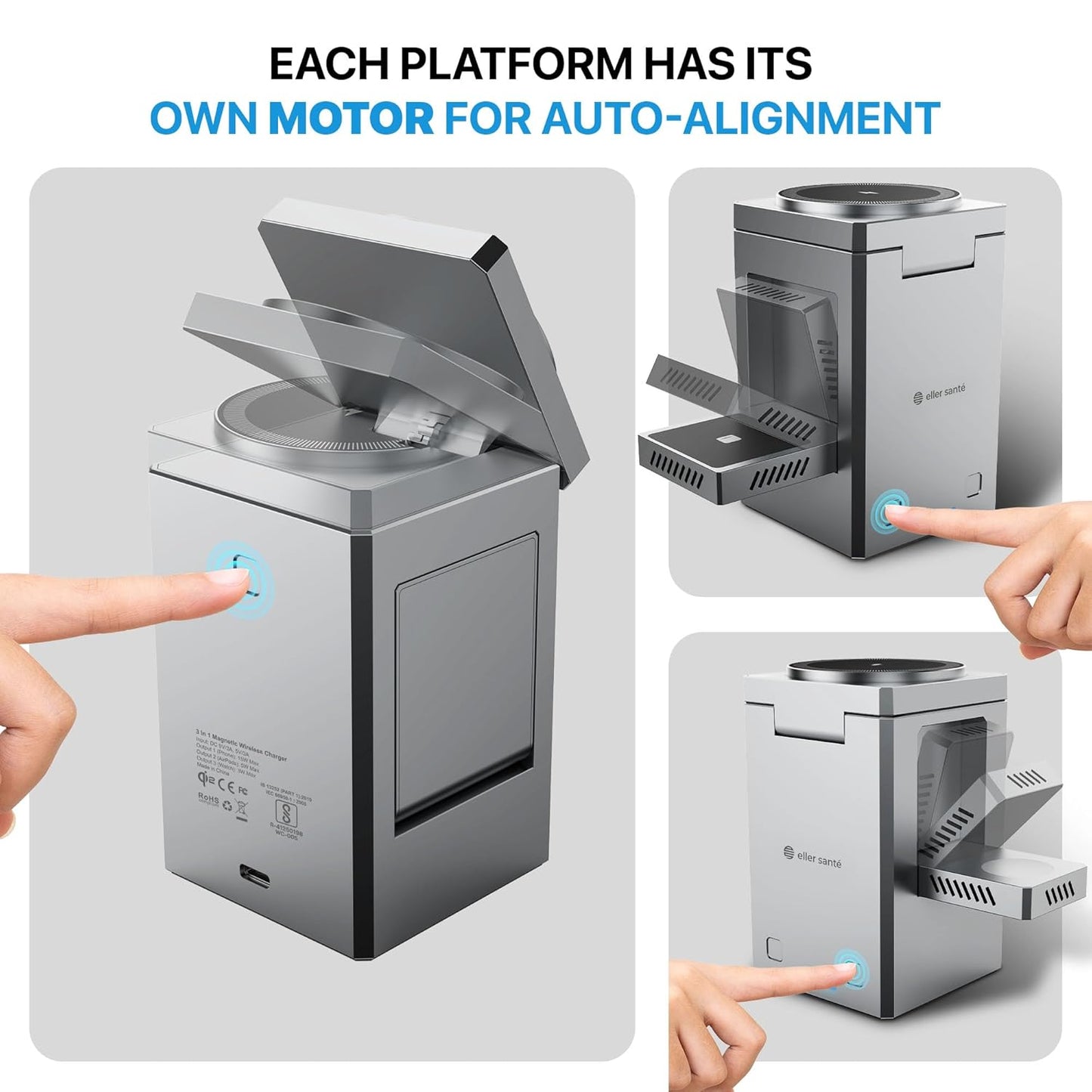 Luxe 3-in-1 Draadloos Oplaadstation Voor iPhone, Apple Watch en AirPods