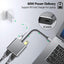 USB-C Hub Adapter 4-in-1 Dual 4K HDMI USB-C en USB 3.0 Docking Station Splitter Zwart Geschikt voor Laptop MacBook en Notebook