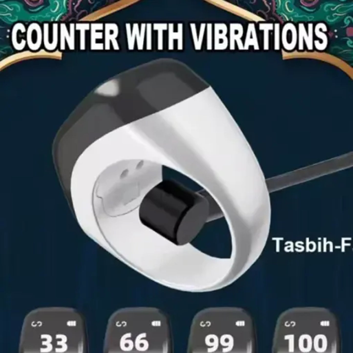 Zikr Flex Lite Smart Tasbih Ring met Verwisselbare Ringmaten Groen