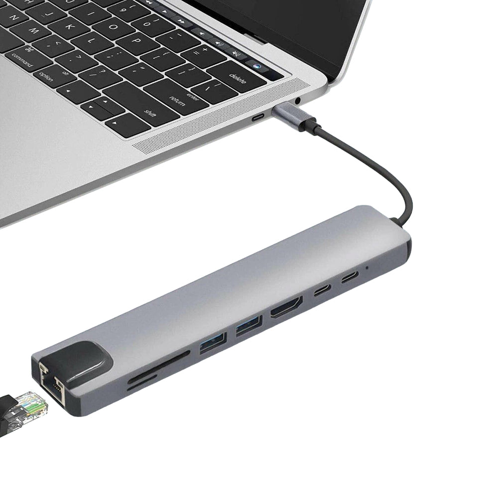 8-in-1 USB C Hub Adapter Compatibel met Thunderbolt 3 USB 3.1 Universele Multiport Hub met HDMI 4K USB 20 USB 30 SD en TF Kaartlezer USB C Poort Laptop en MacBook
