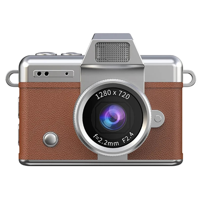 Mini retro thumb camera met 1,47 inch klapscherm – HD digitale camera met video-opname  – Bruin