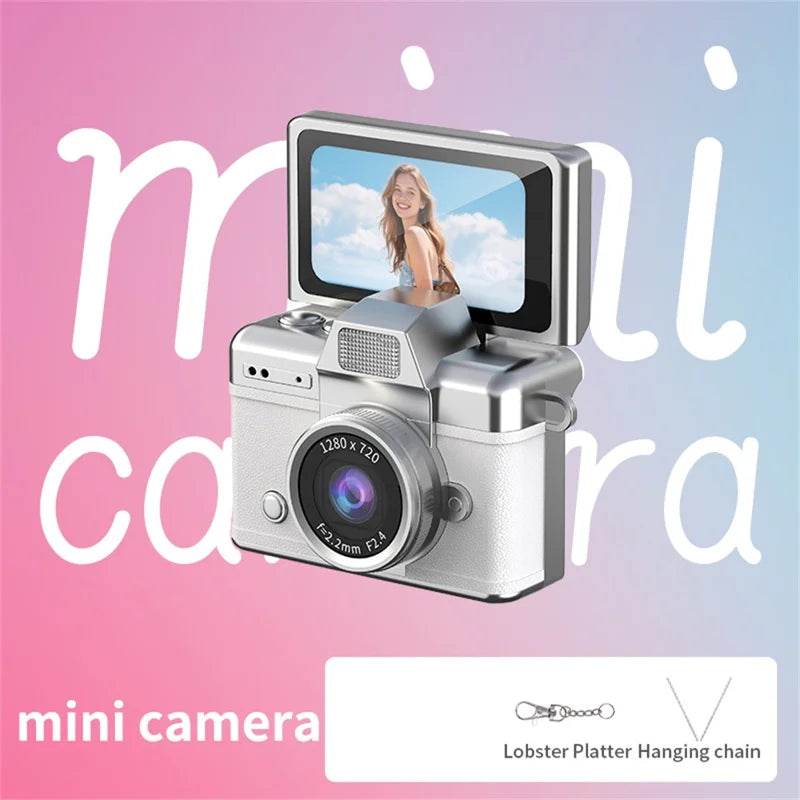 Mini retro thumb camera met 1,47 inch klapscherm – HD digitale camera met video-opname  – Wit