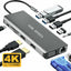 12-in-1 USB-C Docking Station voor Laptop met Dual HDMI Premium VGA USB-C Hub in Space Grey Geschikt voor MacBook Windows en Andere USB-C Apparaten