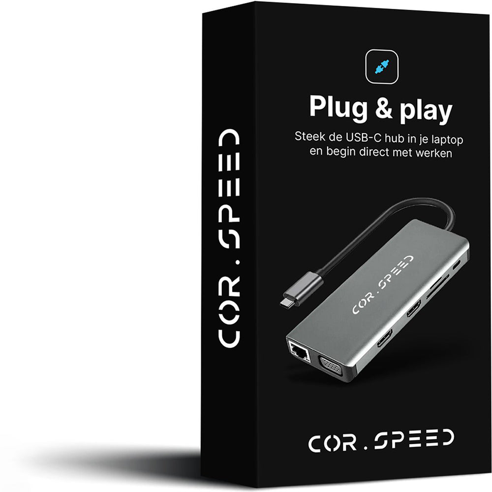 12-in-1 USB-C Docking Station voor Laptop met Dual HDMI Premium VGA USB-C Hub in Space Grey Geschikt voor MacBook Windows en Andere USB-C Apparaten