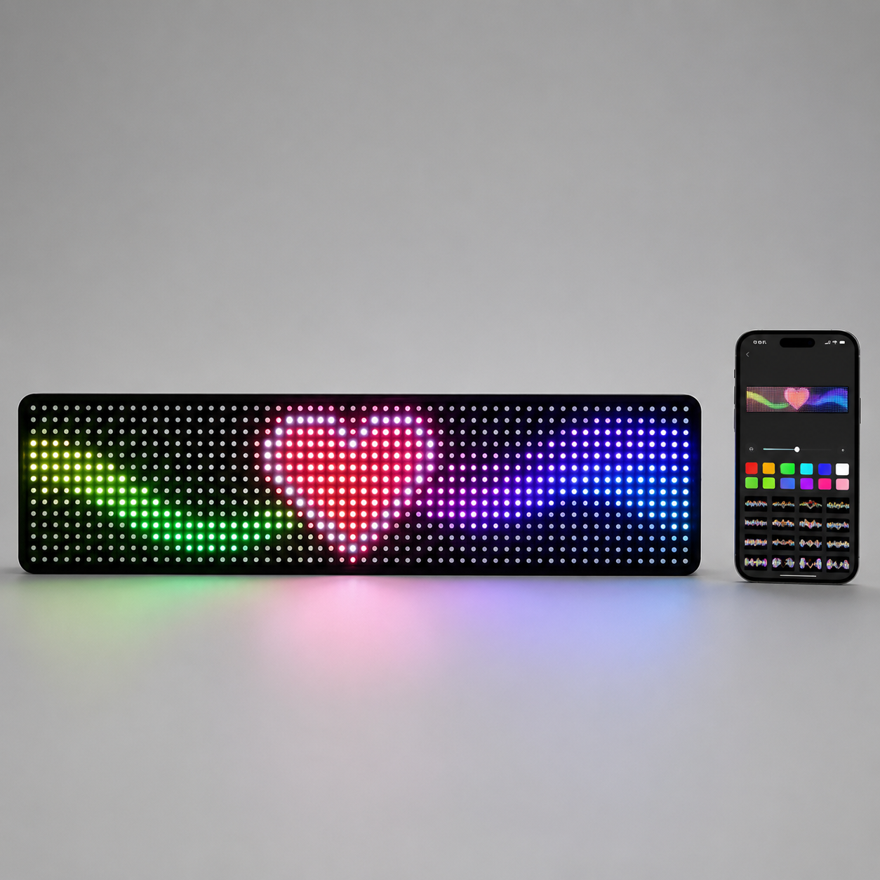 RGB LED-autoscherm met app-bediening via smartphone