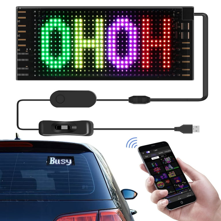 7x3 inch flexibel RGB LED display met USB en Bluetooth app