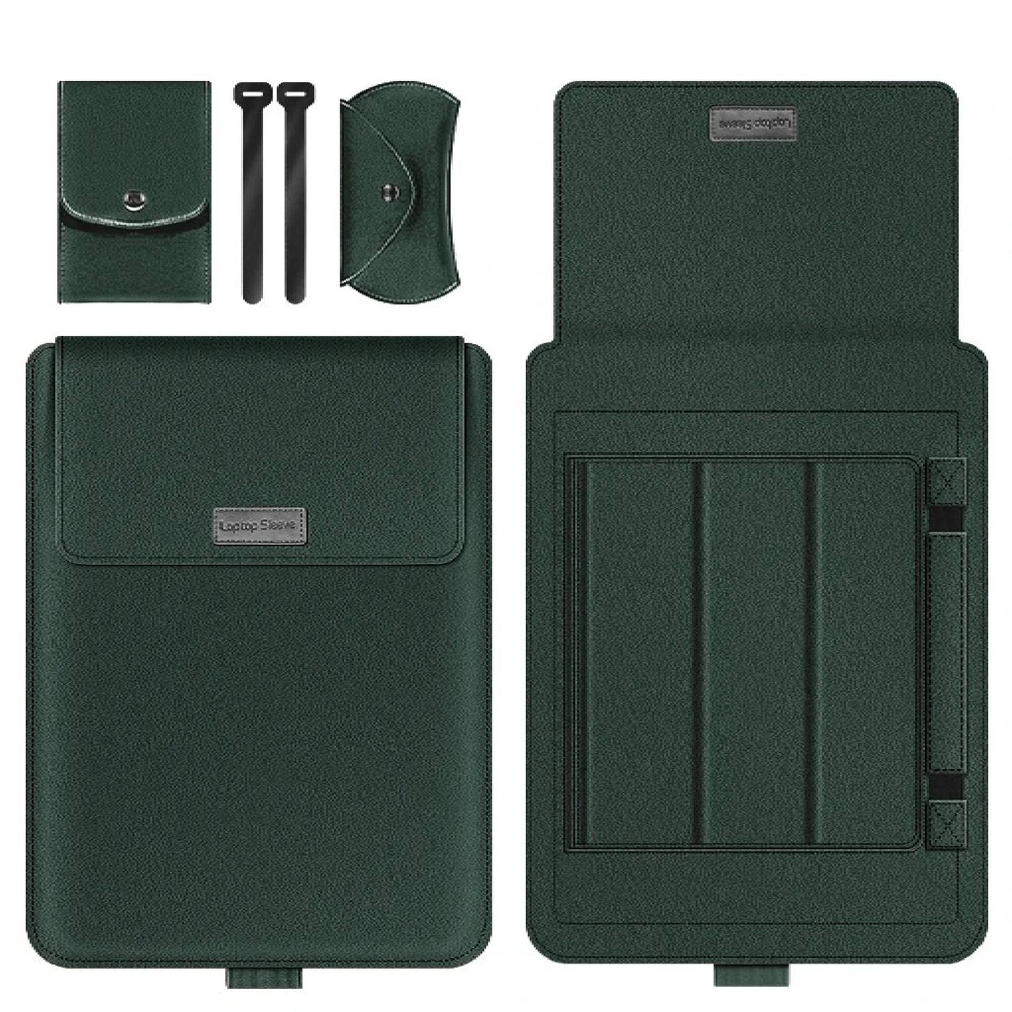 MacBook Sleeve & Accessoire Set Premium Beschermhoes voor MacBook 11 en 12 inch - Donkergroen